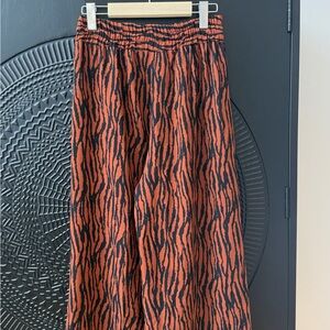 Wild Stripes Maxi Skirt Pants in Orange and Black
